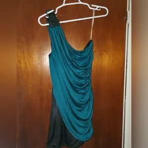 Do & Be teal & black drape dress (Large)